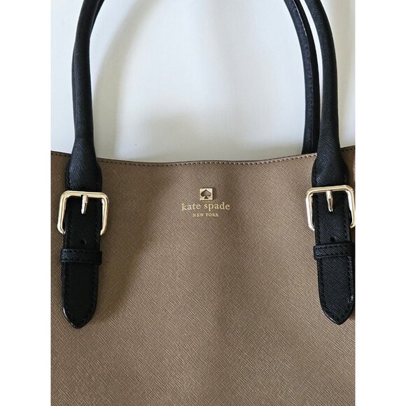 Kate Spade New York Cove Street Color Block Airel Tote Dune/Black - Picture 4 of 13